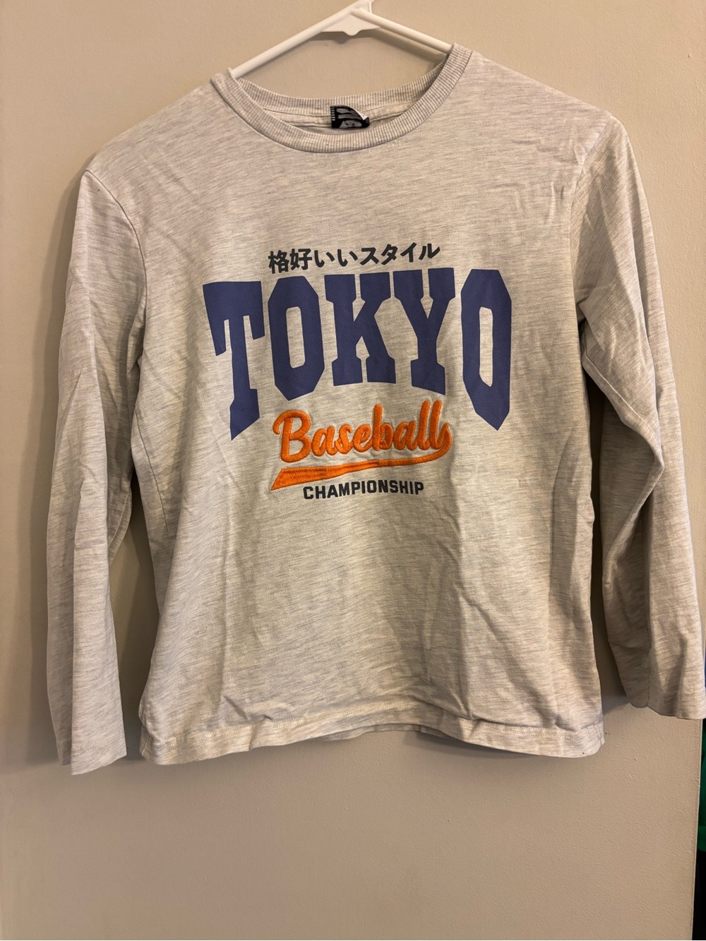 Tokyo Baseball Long Sleeve Tee - Light Gray